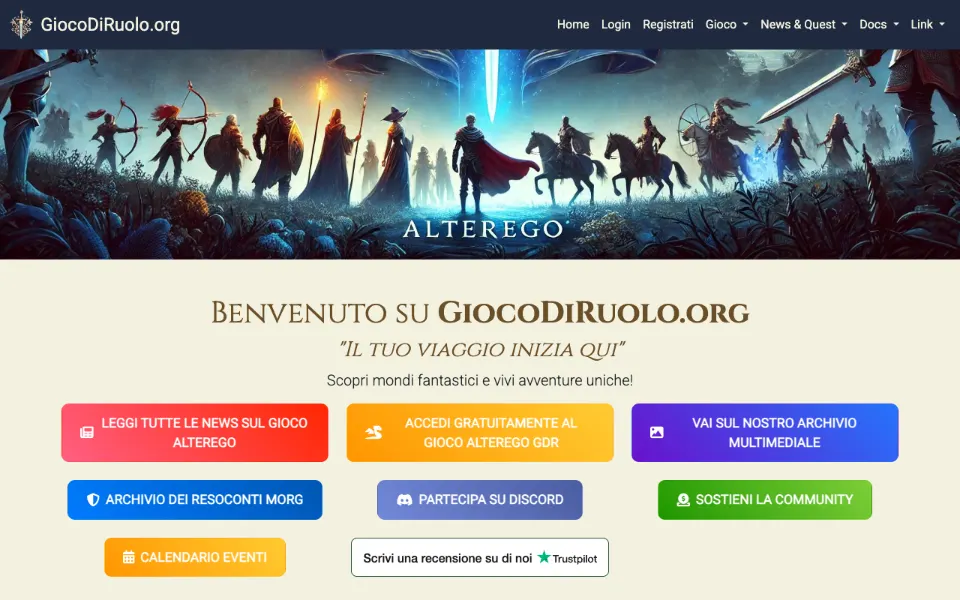 La pagina iniziale di GiocoDiRuolo.org